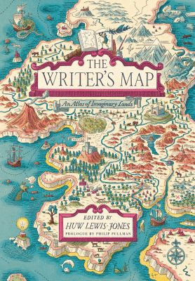 Imaginative and colorful drawn map with the words "The Writer's Map"