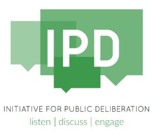 IPD logo: Initiative for Public Deliberation: Listen, discuss, engage
